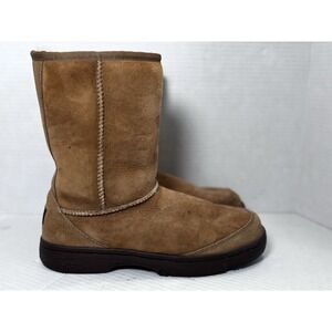 UGG Ultimate Short 5275 Chestnut Suede Sheepskin Boots Women's 8